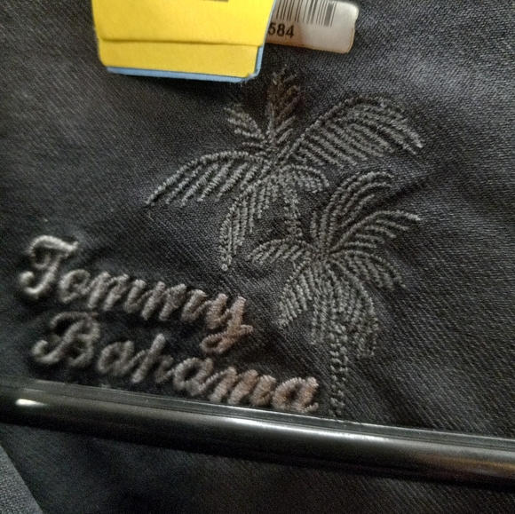 Tommy Bahama 100% Silk Original Fit Black XL Button Down Short Sleeves Shirt - Picture 13 of 16